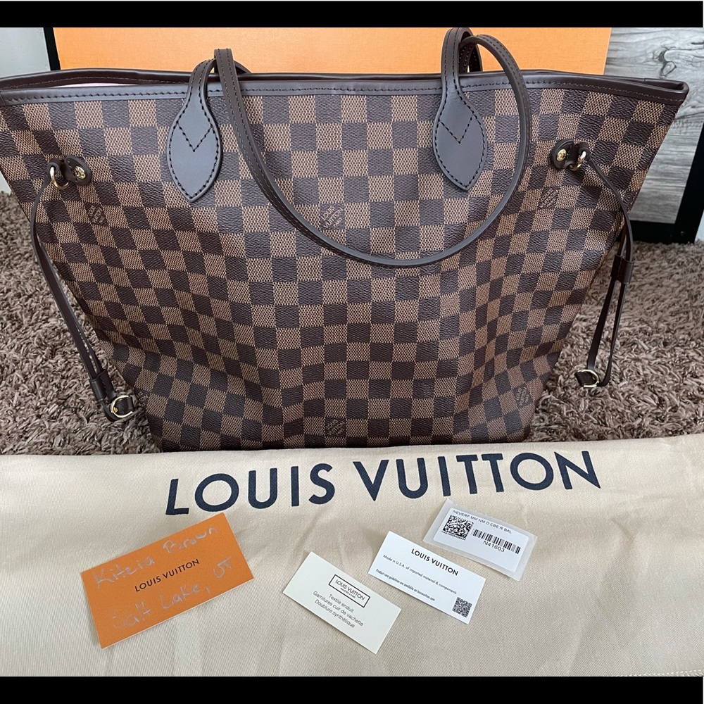 Louis Vuitton Damier Ebene neverfull Mm Rose